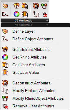 Bake geometry, annotations and blocks with user defined attributes and or Rhino attributes. Reference and filter all Rhino objects into GH.
