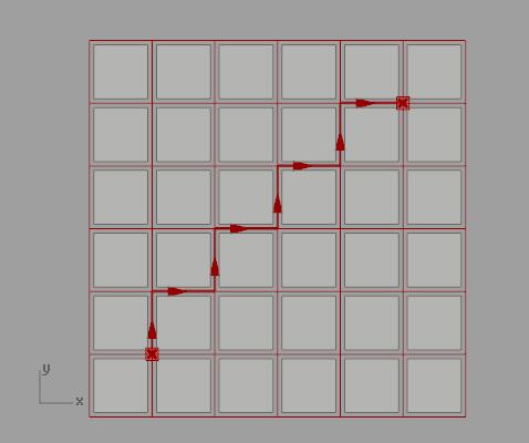 The ShortestWalk add-on for Grasshopper exposes one component which, given a network of curves and a list of lines, calculates the shortest route from
The ShortestWalk add-on for Grasshopper exposes one component which, given a network of curves and a list of lines, calculates the shortest route from