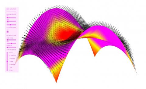 Mesh Curvature Grasshopper add-on. Gaussian, Mean, Min, Max, Absolute, Difference and Rms curvature types. https://vimeo.com/185963788 Place
