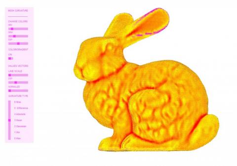 Mesh Curvature Grasshopper add-on. Gaussian, Mean, Min, Max, Absolute, Difference and Rms curvature types. https://vimeo.com/185963788 Place
