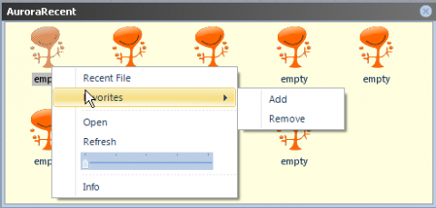 AuroraRecent is a plug-in for Rhino 5.0 that can be used in two ways: 1. Viewing recent files of Rhino 2. Managing 9 favourites The window
AuroraRecent is a plug-in for Rhino 5.0 that can be used in two ways: 1. Viewing recent files of Rhino 2. Managing 9 favourites The window