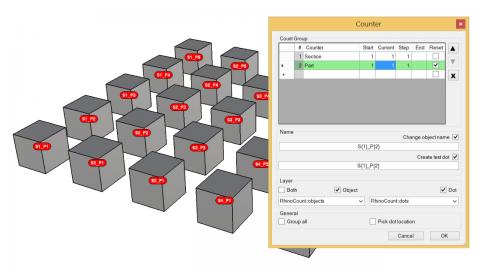 This is the first release of Rhino Count. This utility for Rhinoceros 5 exposes 2 commands: The command Count allows for counting of differen

